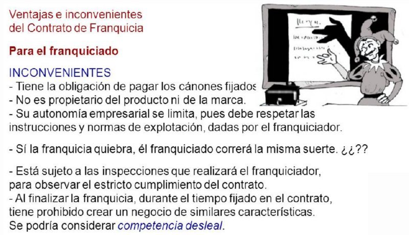 16 INCONVENIENTES FRANQUICIADO